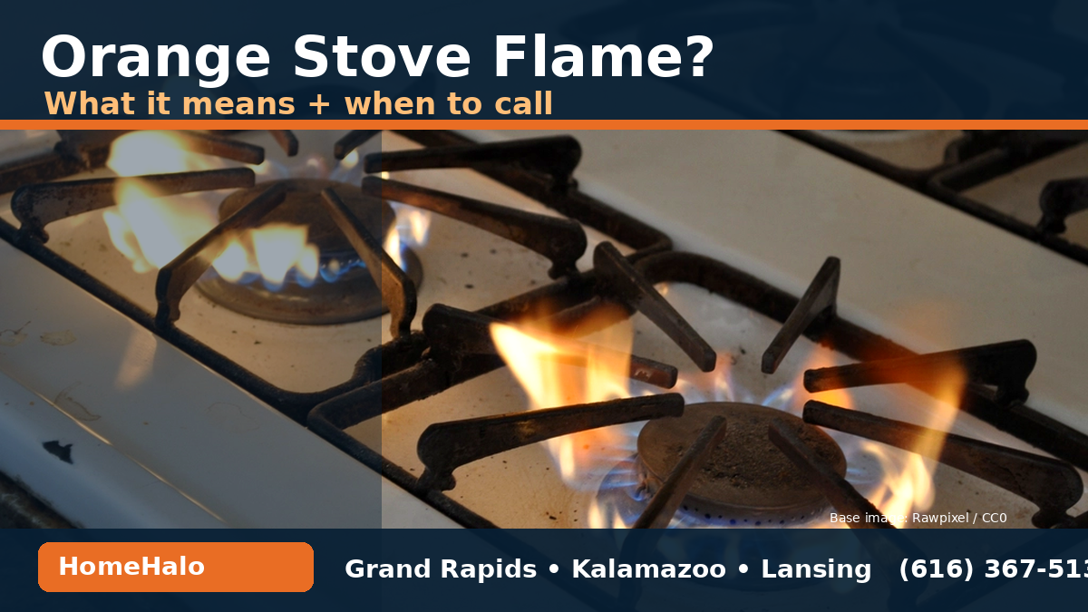 HomeHalo guide to orange gas stove flames in West Michigan kitchens